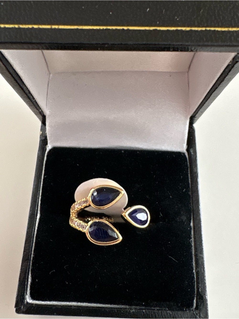 Bomb Party Echoes Of Light & Love Ring RG20569 Sapphire Gold Plating